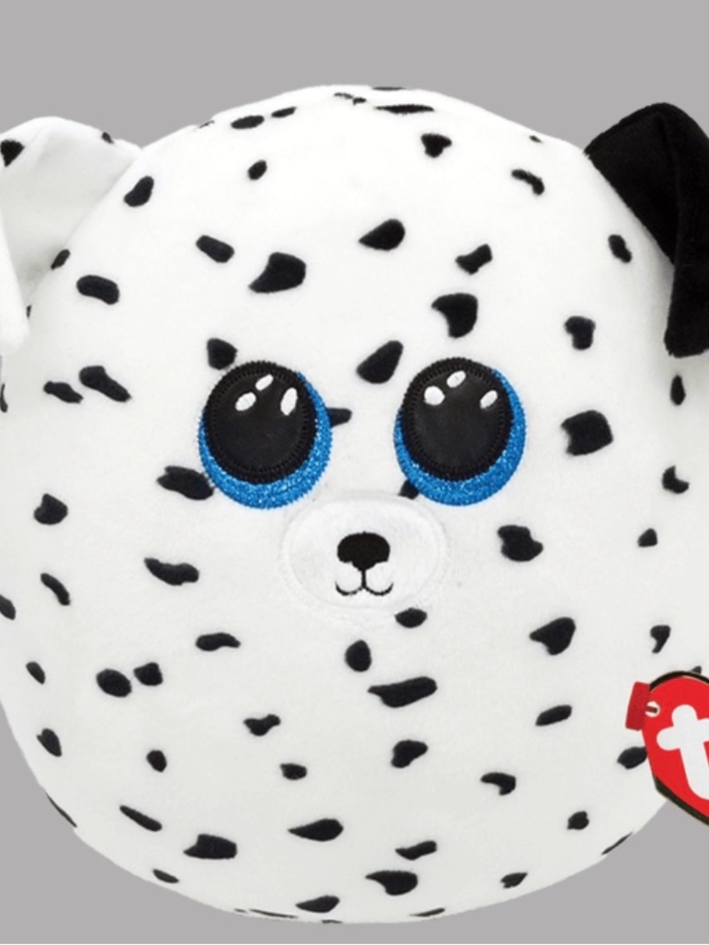 Ty Dalmatian Plush Ball - White, Black & Blue Eyes